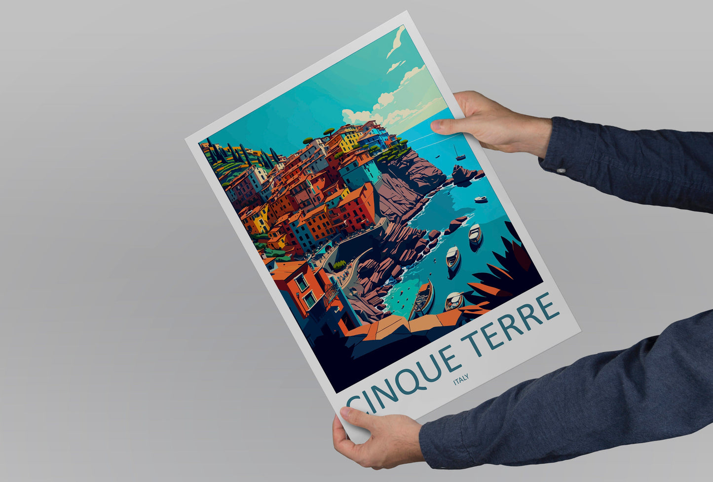 Cinque Terre Travel Print Wall Art Cinque Terre Italy Wall Hanging Home Decoration Cinque Terre Gift Art Lovers Wall Art Print Patmos Italy