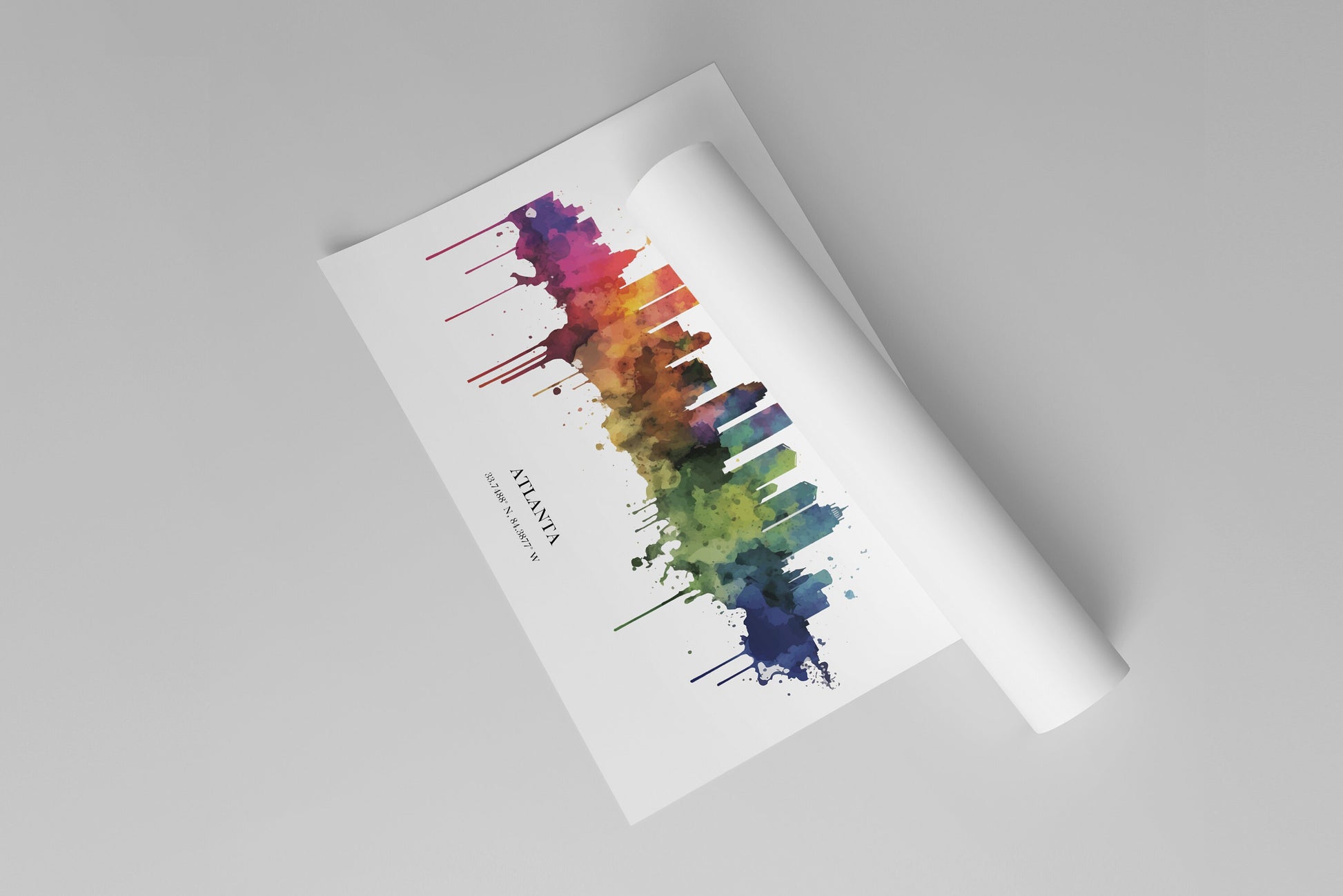 Atlanta Watercolour Skyline Print Atlanta Cityscape Atlanta Home Décor Art Print Wall Art Atlanta Print Atlanta Skyline Watercolour Poster