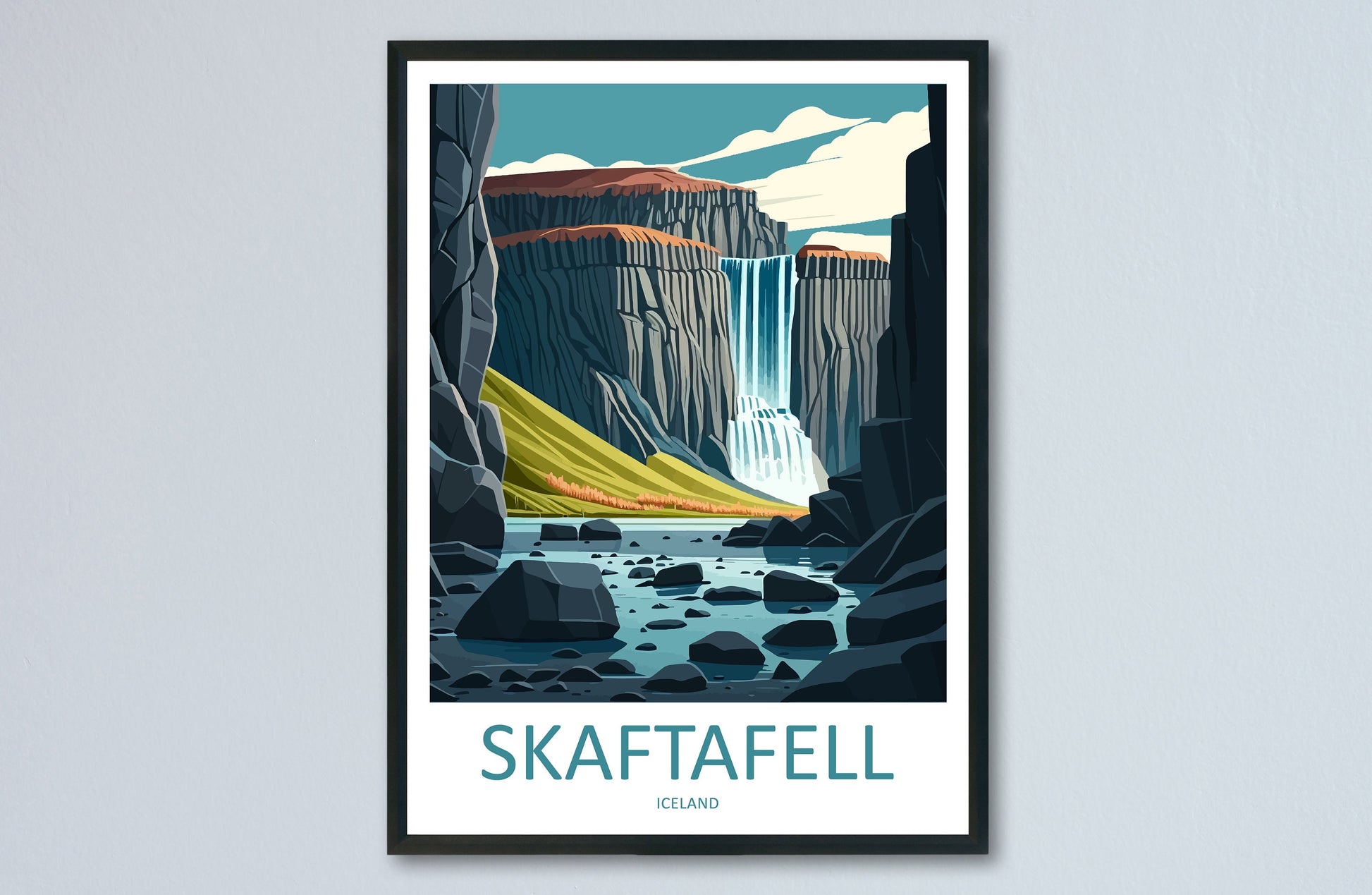 Skaftafell Travel Print Skaftafell Home Décor Iceland Waterfall Art Print Skaftafell Waterfall Wall Print For Iceland Gift For Iceland Wall