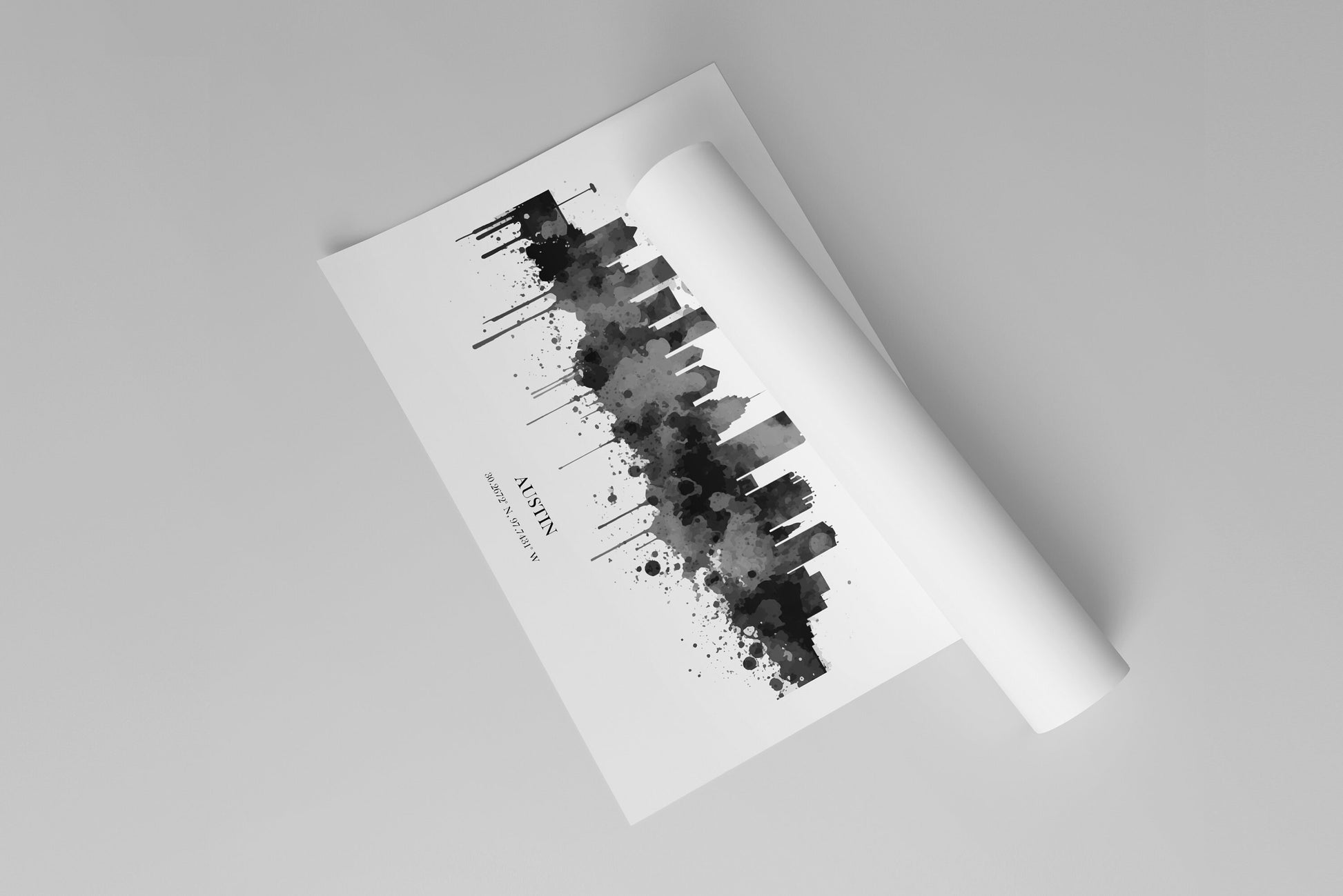 Austin Watercolour Skyline Print Austin Cityscape Austin Home Décor Art Print Wall Art Austin Print Austin Skyline Watercolour Poster Art