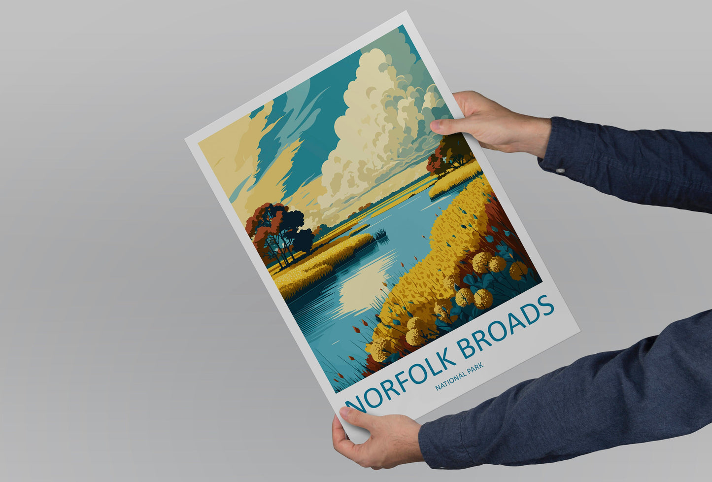 Norfolk Broads Travel Print Wall Art Norfolk Broads Wall Hanging Home Decoration National Park Gift Art Lovers Wall Art Print Norfolk Broads