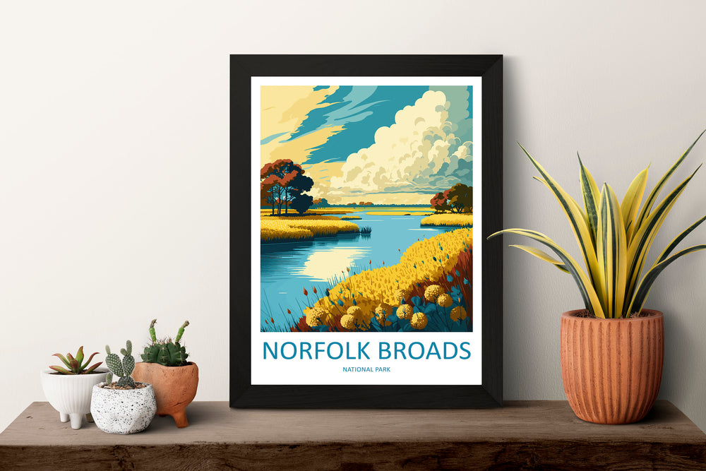Norfolk Broads Travel Print Wall Art Norfolk Broads Wall Hanging Home Decoration National Park Gift Art Lovers Wall Art Print Norfolk Broads
