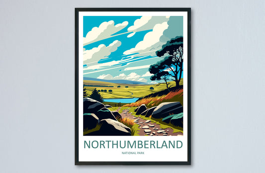 Northumberland Travel Print Wall Art Northumberland Wall Hanging Home Decor National Park Gift Northumberland Lovers National Park Wall Art