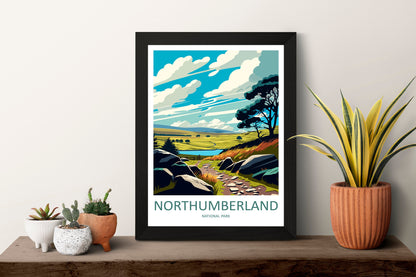 Northumberland Travel Print Wall Art Northumberland Wall Hanging Home Decor National Park Gift Northumberland Lovers National Park Wall Art