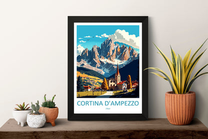 Cortina d'ampezzo Travel Print Wall Art Cortina d'ampezzo Wall Hanging Home Decoration Cortina d'ampezzo Gift Art Lovers Wall Art Print Art