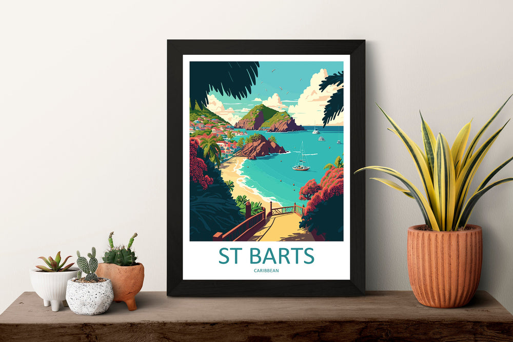 St Barts Travel Print St Barts Home Décor St Barts Art Print St Barts Wall Print For Caribbean Gift For St Barts Wall Art St Barts Poster