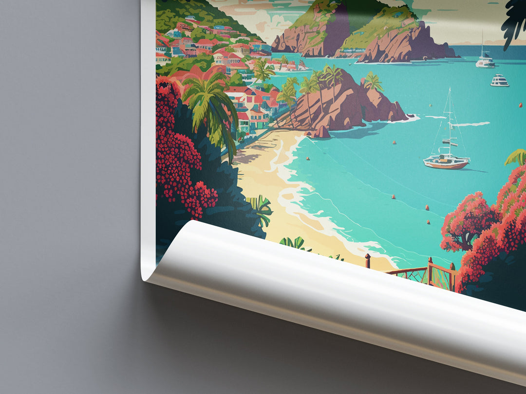 St Barts Travel Print St Barts Home Décor St Barts Art Print St Barts Wall Print For Caribbean Gift For St Barts Wall Art St Barts Poster