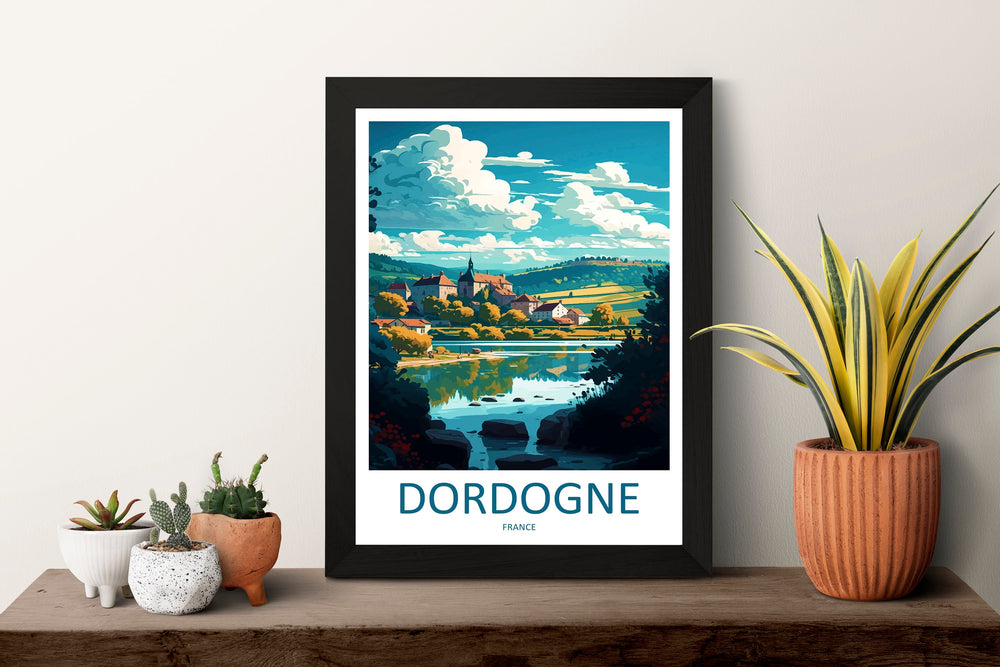 Dordogne Travel Print Wall Art Dordogne Wall Hanging Home Decoration Dordogne Gift Art Lovers Wall Art Print Art Dordogne Wall Hanging Art