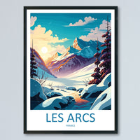 Les Arcs Print Les Arcs Home Décor Ski Resort Art Print Snow Resort Wall Print For France Ski Resort Gift Wall Hanging Les Arcs Artwork