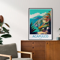Acapulco Travel Print Wall Art Acapulco Wall Hanging Home Decoration Acapulco Gift Art Lovers Wall Art Print Art Acapulco Travel Art Poster