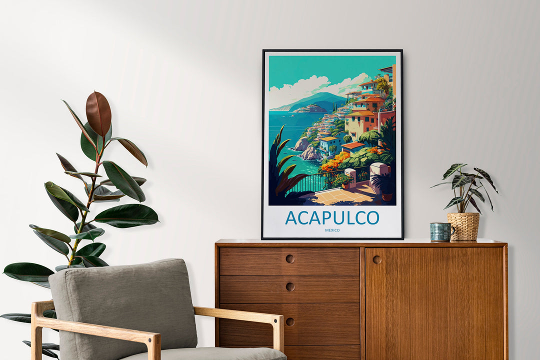Acapulco Travel Print Wall Art Acapulco Wall Hanging Home Decoration Acapulco Gift Art Lovers Wall Art Print Art Acapulco Travel Art Poster