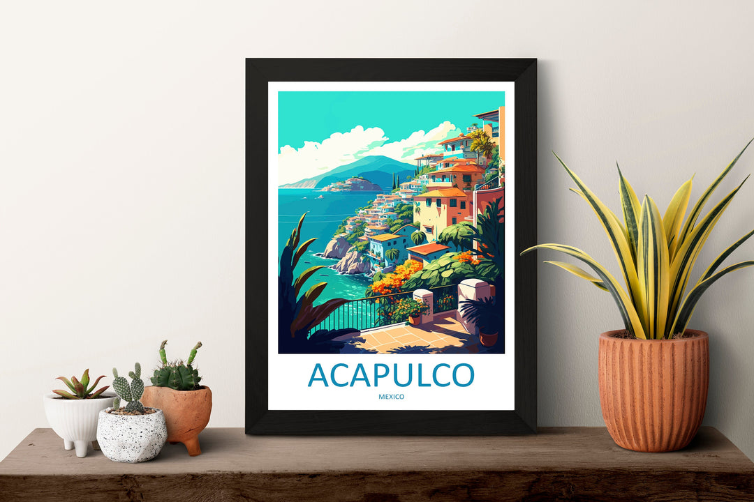 Acapulco Travel Print Wall Art Acapulco Wall Hanging Home Decoration Acapulco Gift Art Lovers Wall Art Print Art Acapulco Travel Art Poster