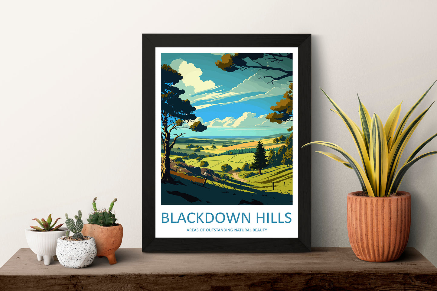 Blackdown Hills Travel Print Wall Art Blackdown Hills Wall Hanging Home Decoration Blackdown Hills Gift Art Lovers Wall Art AONB Wall Print