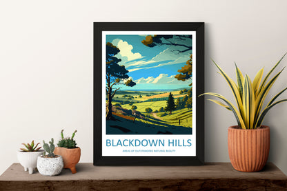 Blackdown Hills Travel Print Wall Art Blackdown Hills Wall Hanging Home Decoration Blackdown Hills Gift Art Lovers Wall Art AONB Wall Print