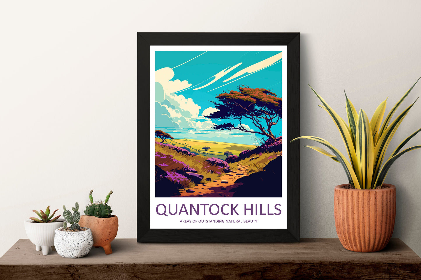 Quantock Hills Travel Print Wall Art Quantock Hills Wall Hanging Home Decoration Quantock Hills Gift Art Lovers Wall Art AONB Wall Print