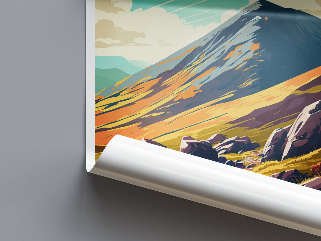 Mourne Mountains Travel Print Wall Art Mourne Mountains Wall Hanging Home Decoration Mourne Mountains Gift Art Lovers Wall Art AONB Wall Art
