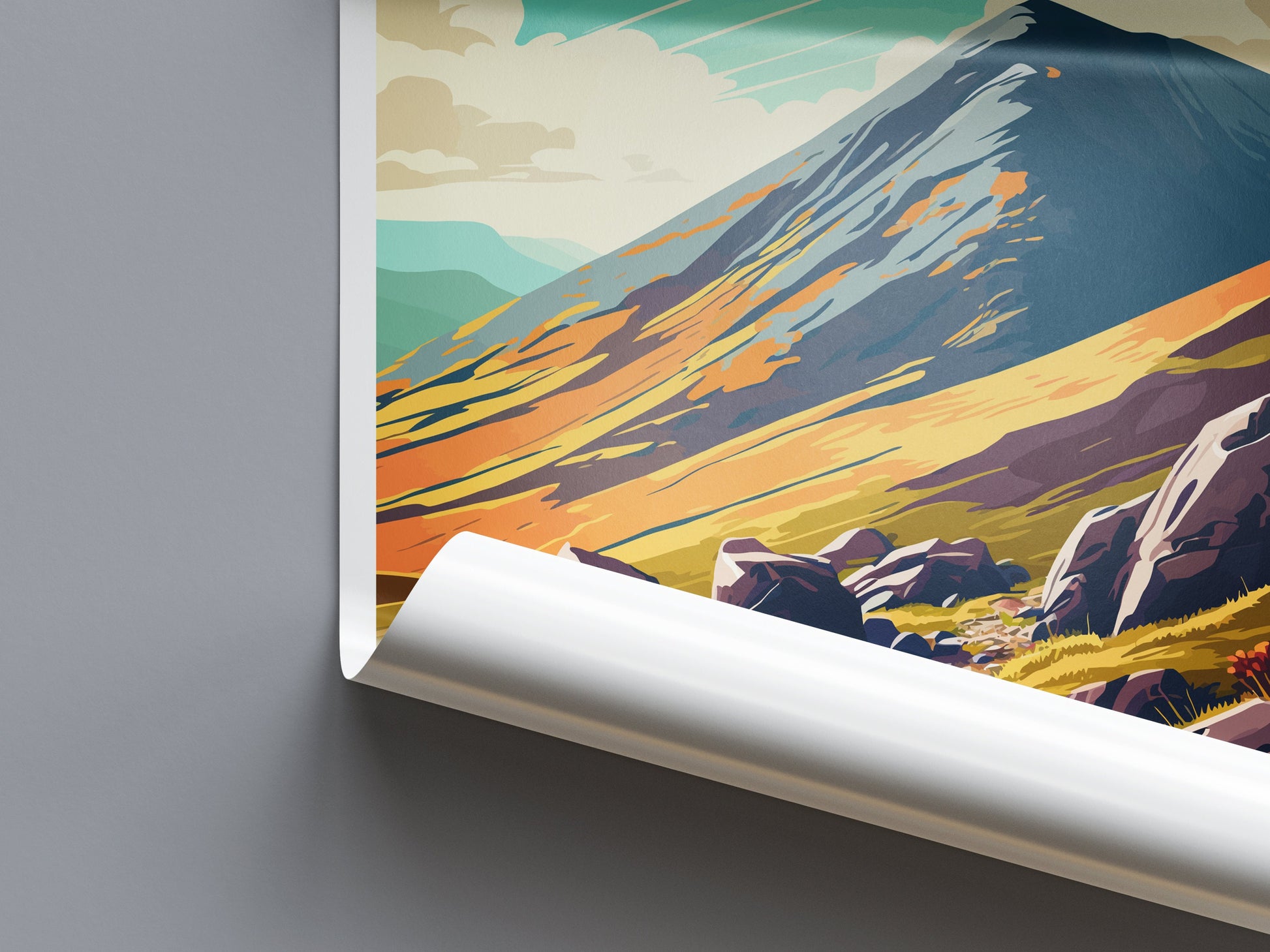 Mourne Mountains Travel Print Wall Art Mourne Mountains Wall Hanging Home Decoration Mourne Mountains Gift Art Lovers Wall Art AONB Wall Art