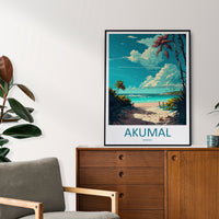 Akumal Travel Print Wall Art Akumal Wall Hanging Home Decoration Akumal Gift Art Lovers Wall Art Print Art Akumal Mexico Wall Poster