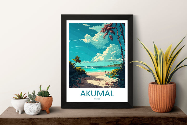Akumal Travel Print Wall Art Akumal Wall Hanging Home Decoration Akumal Gift Art Lovers Wall Art Print Art Akumal Mexico Wall Poster