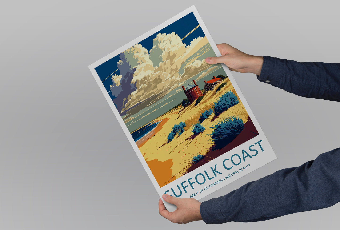 Suffolk Coast Travel Print Wall Art Suffolk Coast Wall Hanging Home Decoration Suffolk Coast Gift Art Lovers Wall Art AONB Wall Print