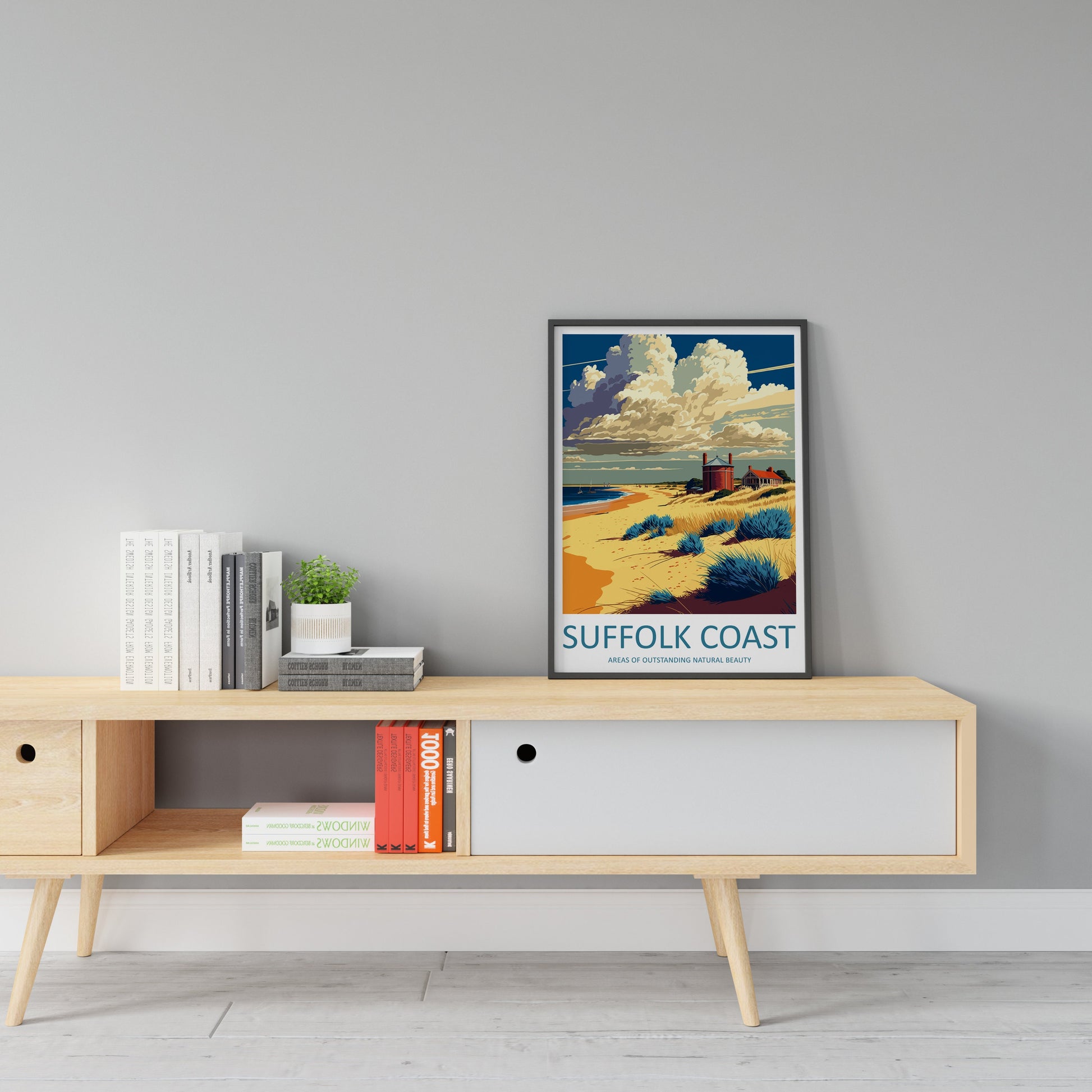 Suffolk Coast Travel Print Wall Art Suffolk Coast Wall Hanging Home Decoration Suffolk Coast Gift Art Lovers Wall Art AONB Wall Print