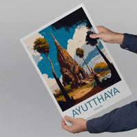 Ayutthaya Travel Print Wall Art Ayutthaya Wall Hanging Home Decoration Ayutthaya Gift Art Lovers Wall Art Thailand Travel Print Gift