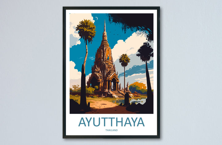 Ayutthaya Travel Print Wall Art Ayutthaya Wall Hanging Home Decoration Ayutthaya Gift Art Lovers Wall Art Thailand Travel Print Gift