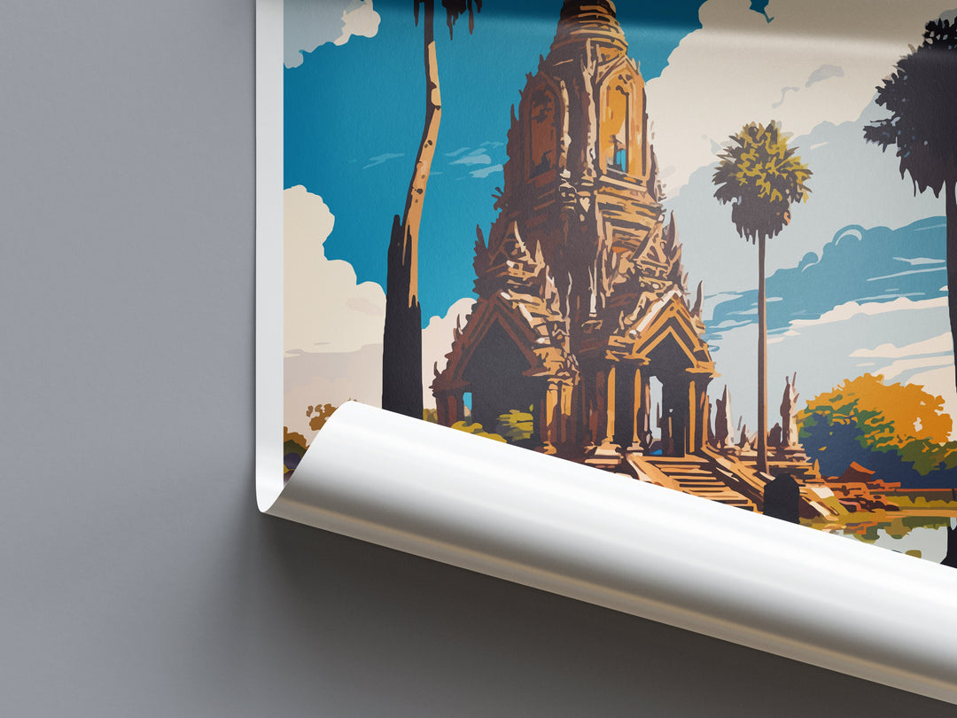 Ayutthaya Travel Print Wall Art Ayutthaya Wall Hanging Home Decoration Ayutthaya Gift Art Lovers Wall Art Thailand Travel Print Gift