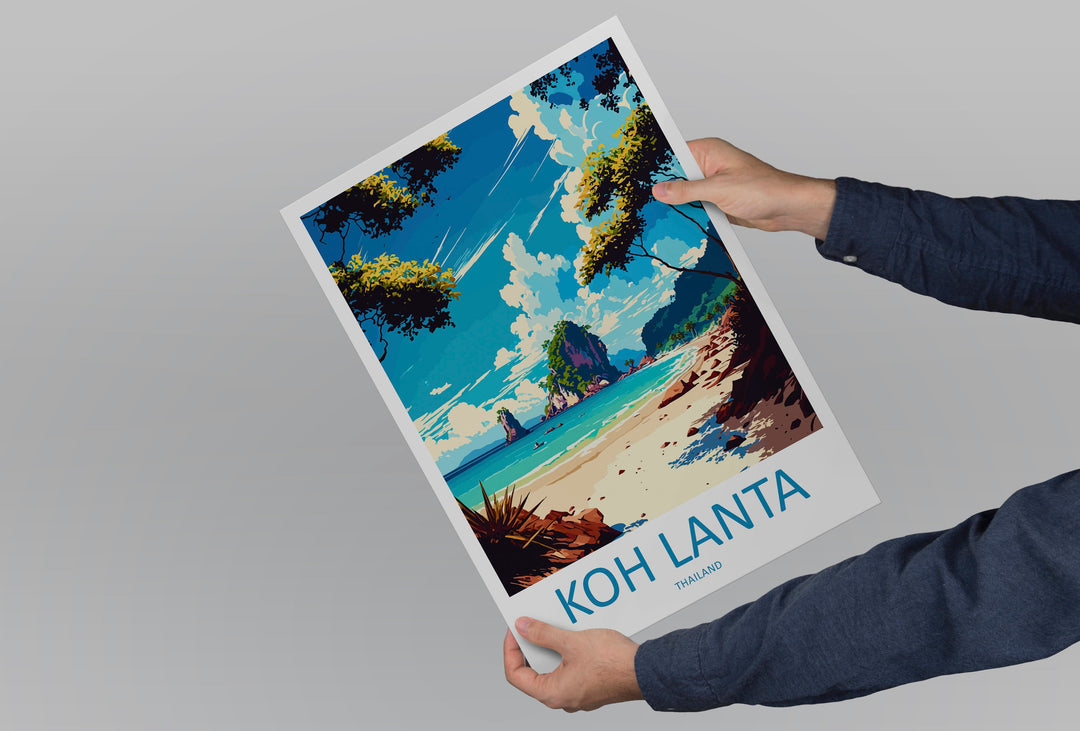 Koh Lanta Travel Print Wall Art Koh Lanta Wall Hanging Home Decoration Koh Lanta Gift Art Lovers Wall Art Thailand Travel Print Gift Thai