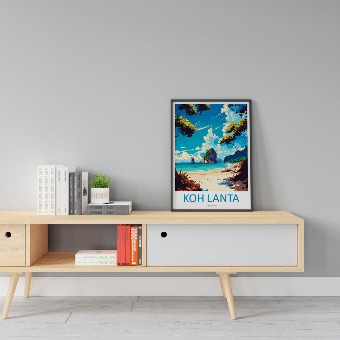 Koh Lanta Travel Print Wall Art Koh Lanta Wall Hanging Home Decoration Koh Lanta Gift Art Lovers Wall Art Thailand Travel Print Gift Thai