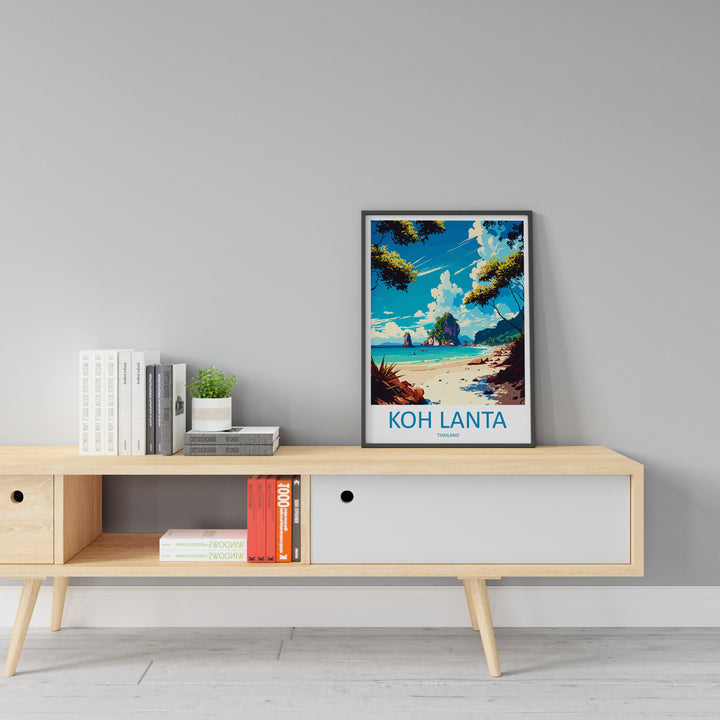 Koh Lanta Travel Print Wall Art Koh Lanta Wall Hanging Home Decoration Koh Lanta Gift Art Lovers Wall Art Thailand Travel Print Gift Thai