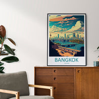 Bangkok Travel Print Wall Art Bangkok Wall Hanging Home Decor Bangkok Gift Art Lovers Wall Art Thailand Travel Print Gift Thai Travel Art