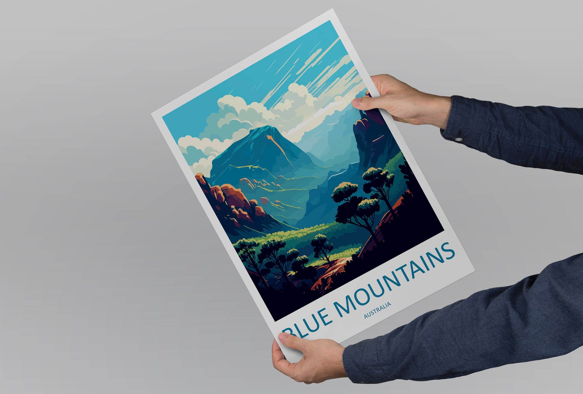 Blue Mountains Travel Print Wall Art Blue Mountains Wall Hanging Home Décor Blue Mountains Gift Art Lovers Wall Art Australia Travel Print