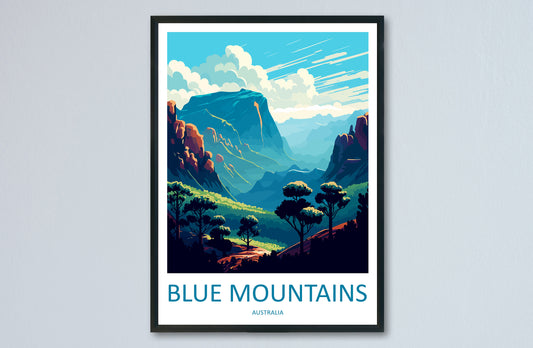 Blue Mountains Travel Print Wall Art Blue Mountains Wall Hanging Home Décor Blue Mountains Gift Art Lovers Wall Art Australia Travel Print