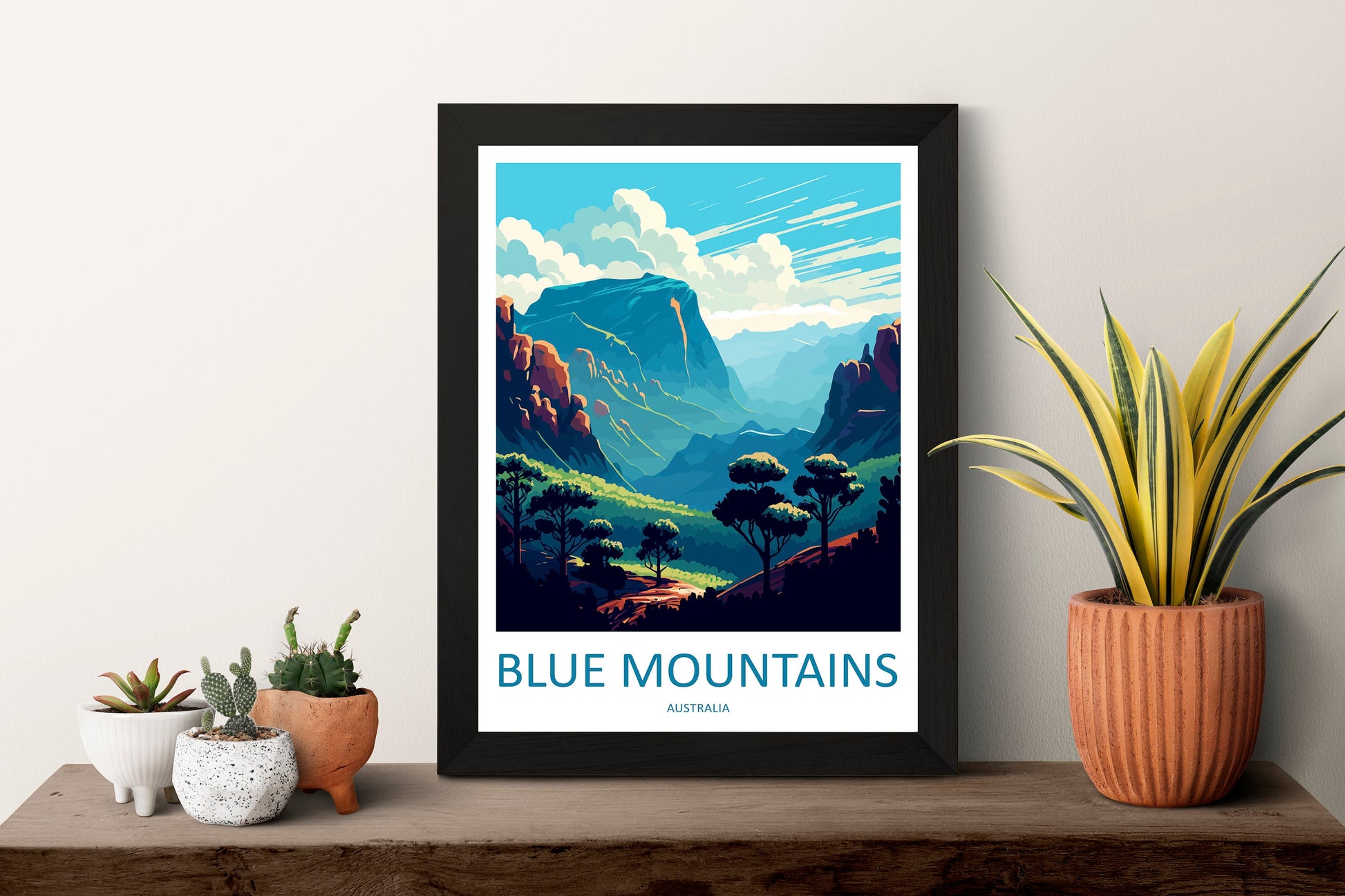 Blue Mountains Travel Print Wall Art Blue Mountains Wall Hanging Home Décor Blue Mountains Gift Art Lovers Wall Art Australia Travel Print