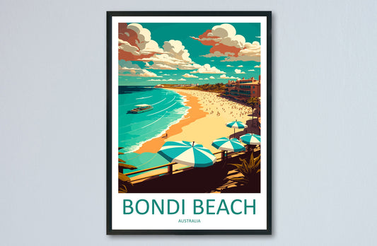 Bondi Beach Travel Print Wall Art Bondi Beach Wall Hanging Home Décor Bondi Beach Gift Art Lovers Wall Art Australia Travel Print Bondi Art