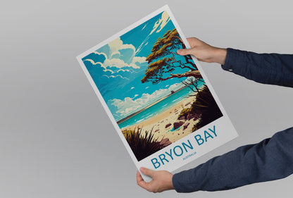Bryon Bay Travel Print Wall Art Bryon Bay Wall Hanging Home Décor Bryon Bay Gift Art Lovers Wall Art Australia Travel Print Bryon Bay Gift