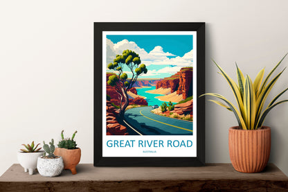 Great River Road Travel Print Wall Art Great River Road Wall Hanging Home Décor Great River Road Gift Art Lovers Wall Art Australia Travel