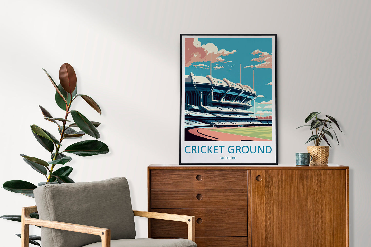 Melbourne Cricket Ground Travel Print Wall Art Melbourne Cricket Wall Hanging Home Décor Melbourne Cricket Gift Art Lovers Wall Art Australi