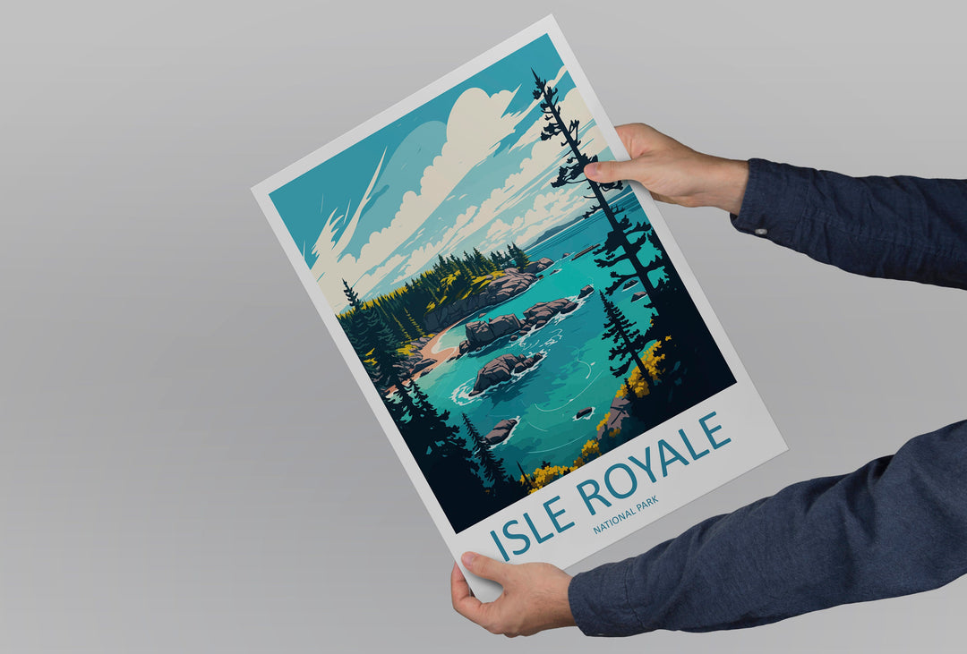 Isle Royale Travel Print Wall Art Isle Royale Wall Hanging Home Decor National Park Gift Isle Royale Lovers National Park Art National Park