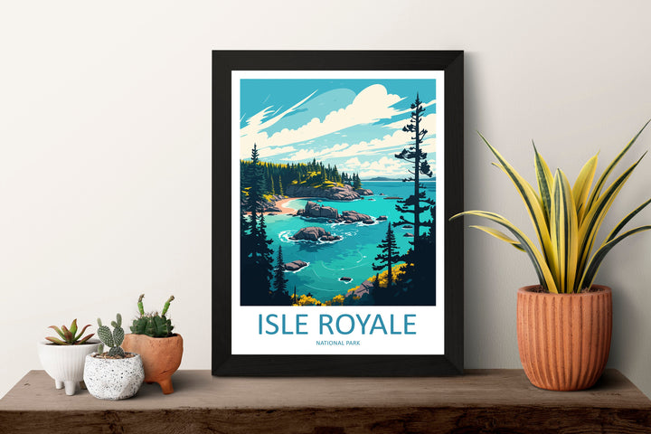 Isle Royale Travel Print Wall Art Isle Royale Wall Hanging Home Decor National Park Gift Isle Royale Lovers National Park Art National Park