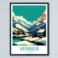 Verbier Ski Resort Print Verbier Home Decor Mountain Art Print Verbier Wall Art for Ski Enthusiast Gift Wall Hanging Verbier Switzerland Art