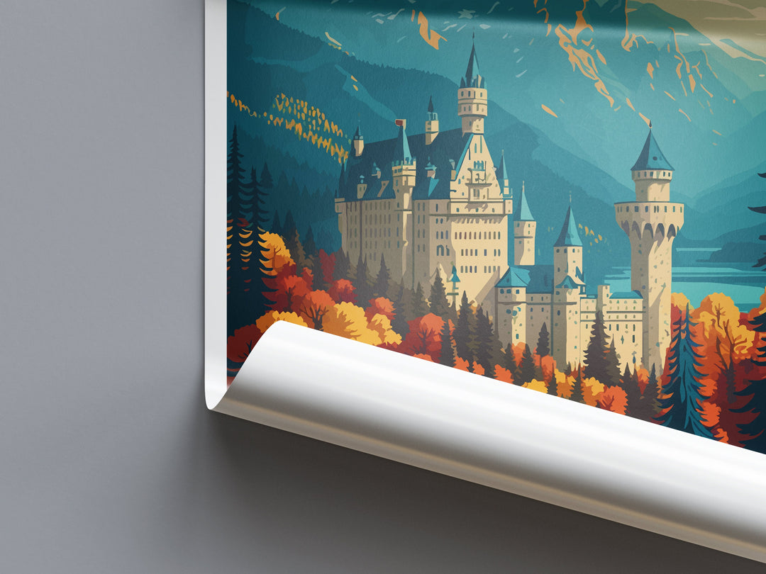Schwangau Castle Print Schwangau Home Decor Landscape Art Print Schwangau Wall Art Germany Enthusiast Gift Wall Hanging Schwangau Germany