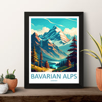 Bavarian Alps Print Bavarian Home Decor Landscape Art Print Bavarian Wall Art for Nature Enthusiast Gift Wall Hanging Bavarian Germany Print