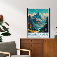 Bavarian Alps Print Bavarian Home Decor Landscape Art Print Bavarian Wall Art for Nature Enthusiast Gift Wall Hanging Bavarian Germany Print