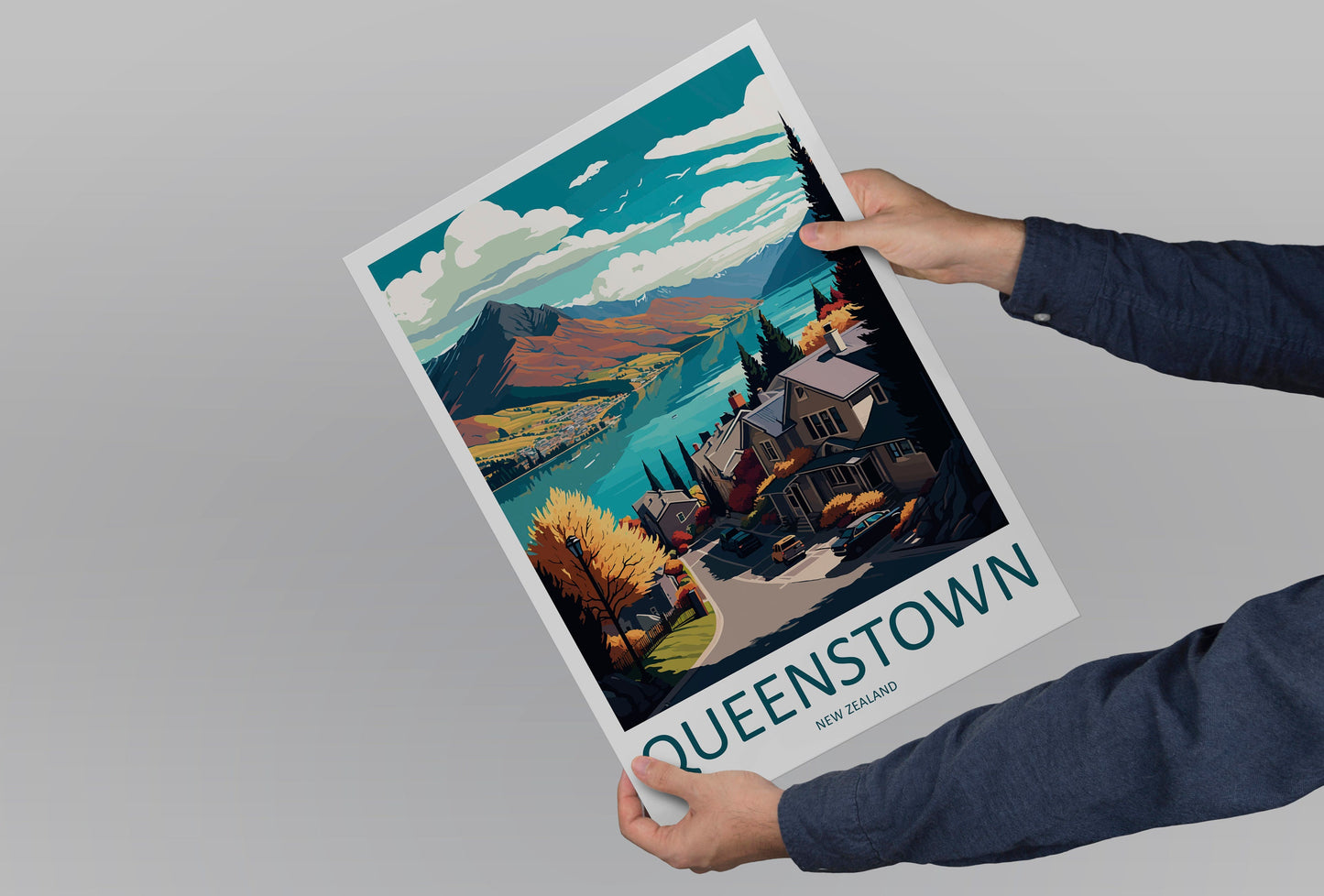 Queenstown Travel Print Wall Art Queenstown Wall Hanging Home Décor Queenstown Gift Art Lovers New Zealand Art Lover Gift Print Queenstown