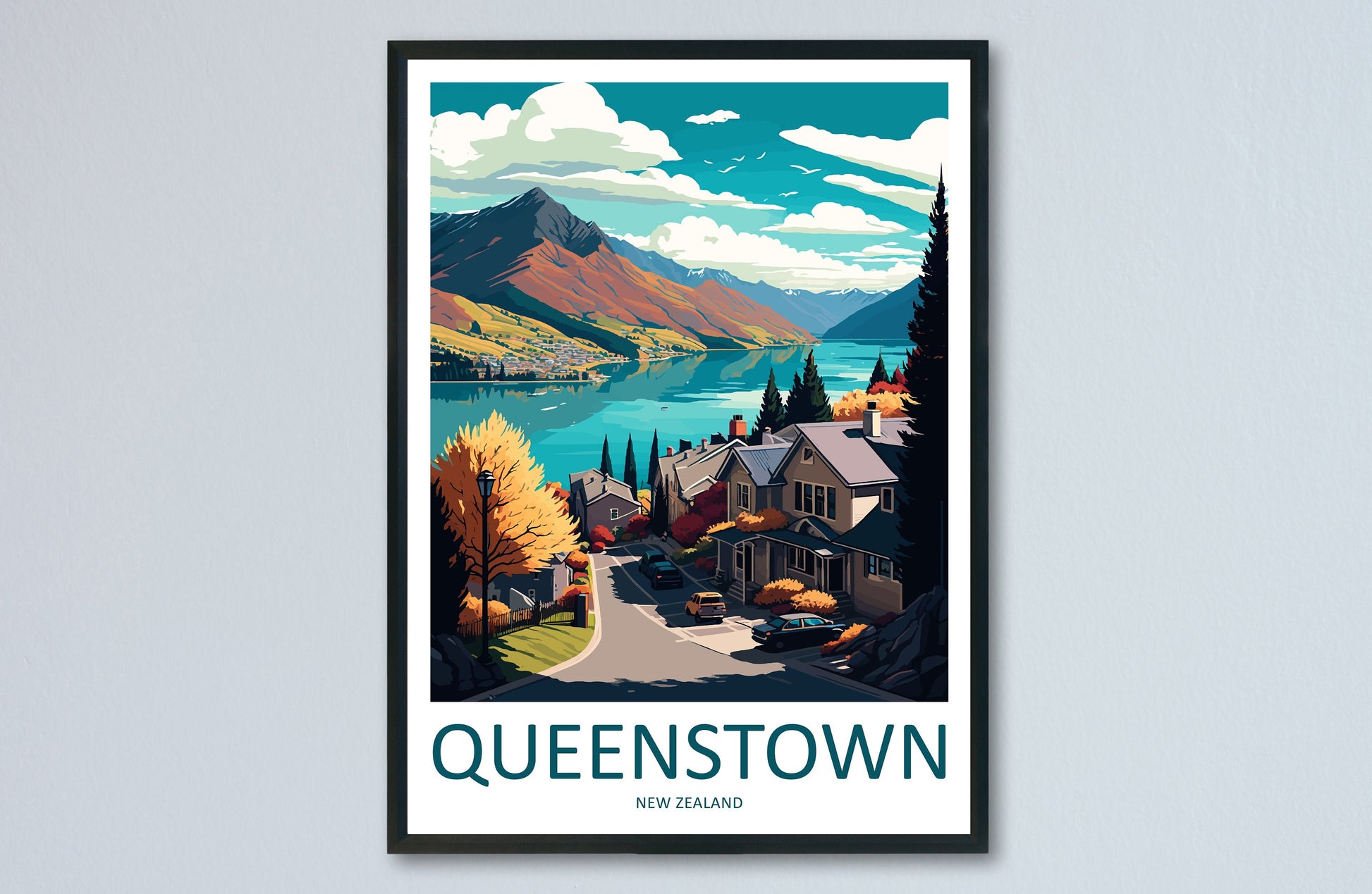 Queenstown Travel Print Wall Art Queenstown Wall Hanging Home Décor Queenstown Gift Art Lovers New Zealand Art Lover Gift Print Queenstown