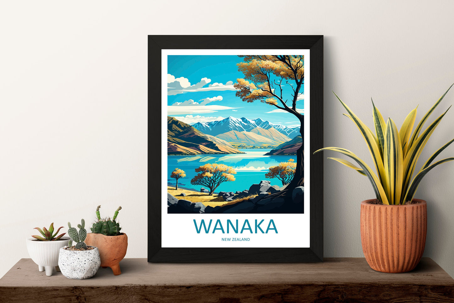 Wanaka Travel Print Wall Art Wanaka Wall Hanging Home Décor Wanaka Gift Art Lovers New Zealand Art Lover Gift Print Wanaka New Zealand Art