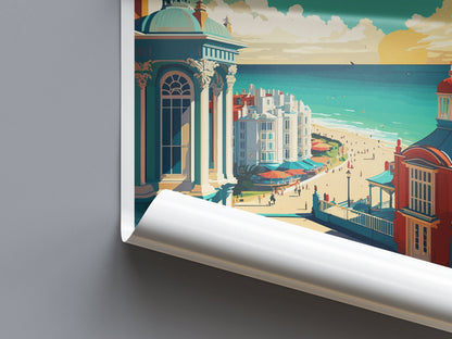 Brighton Pier Print Brighton Home Decor Seascape Art Print Brighton Wall Art for UK Enthusiast Gift Wall Hanging Brighton UK Travel Poster