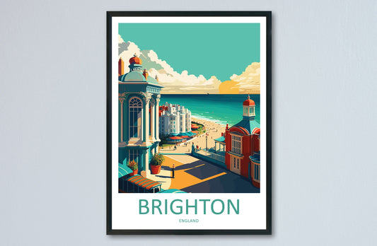 Brighton Pier Print Brighton Home Decor Seascape Art Print Brighton Wall Art for UK Enthusiast Gift Wall Hanging Brighton UK Travel Poster